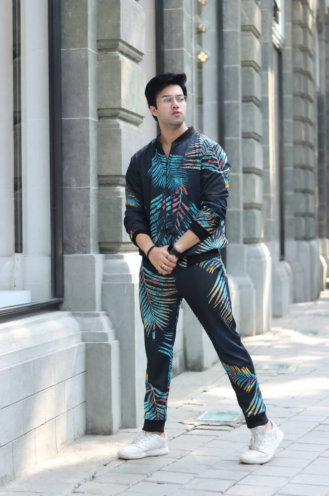 Digital Printed Floral Navy Tracksuit Co-Ords