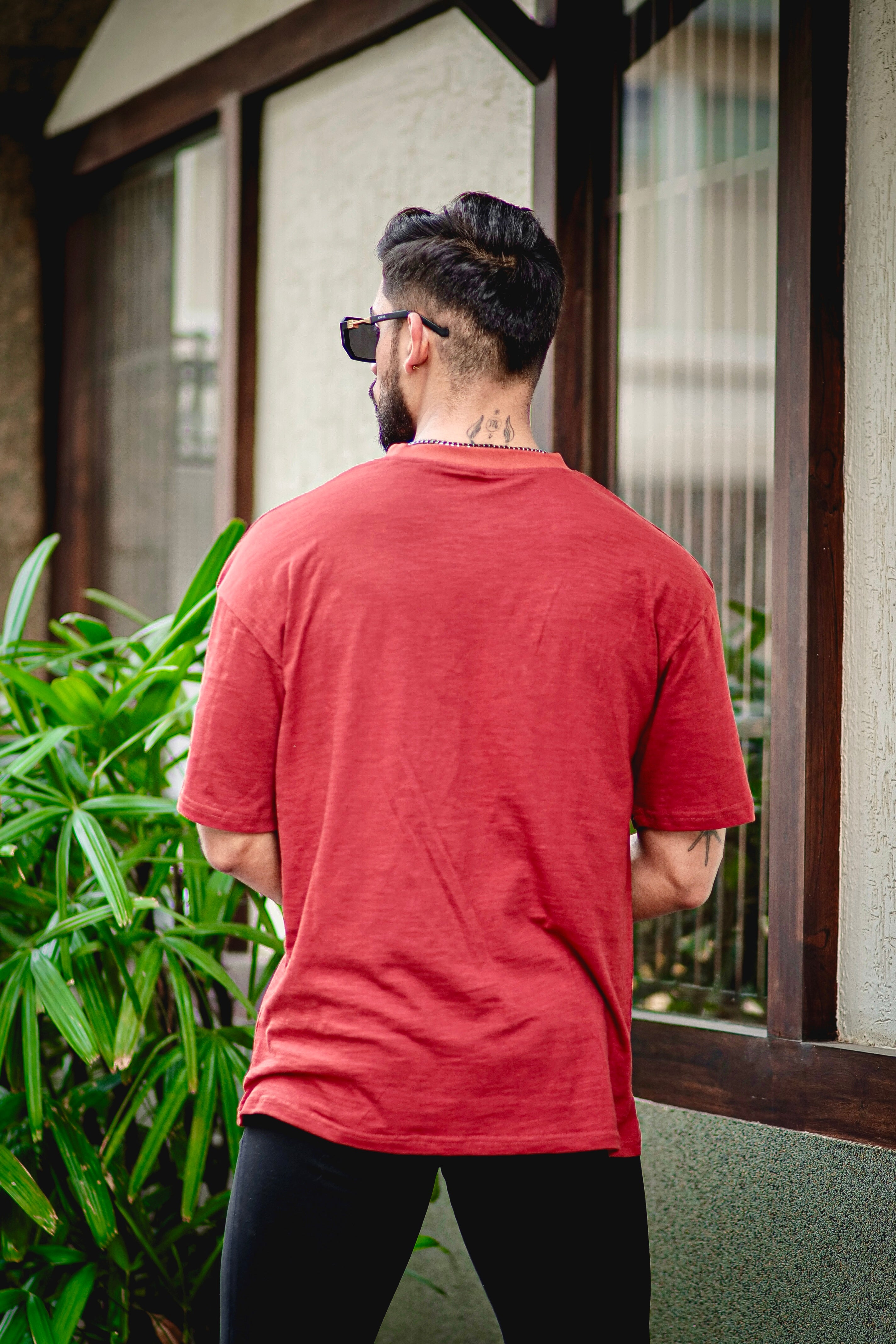 Rust Color "PINE APPLE" Oversized Cotton T-Shirt