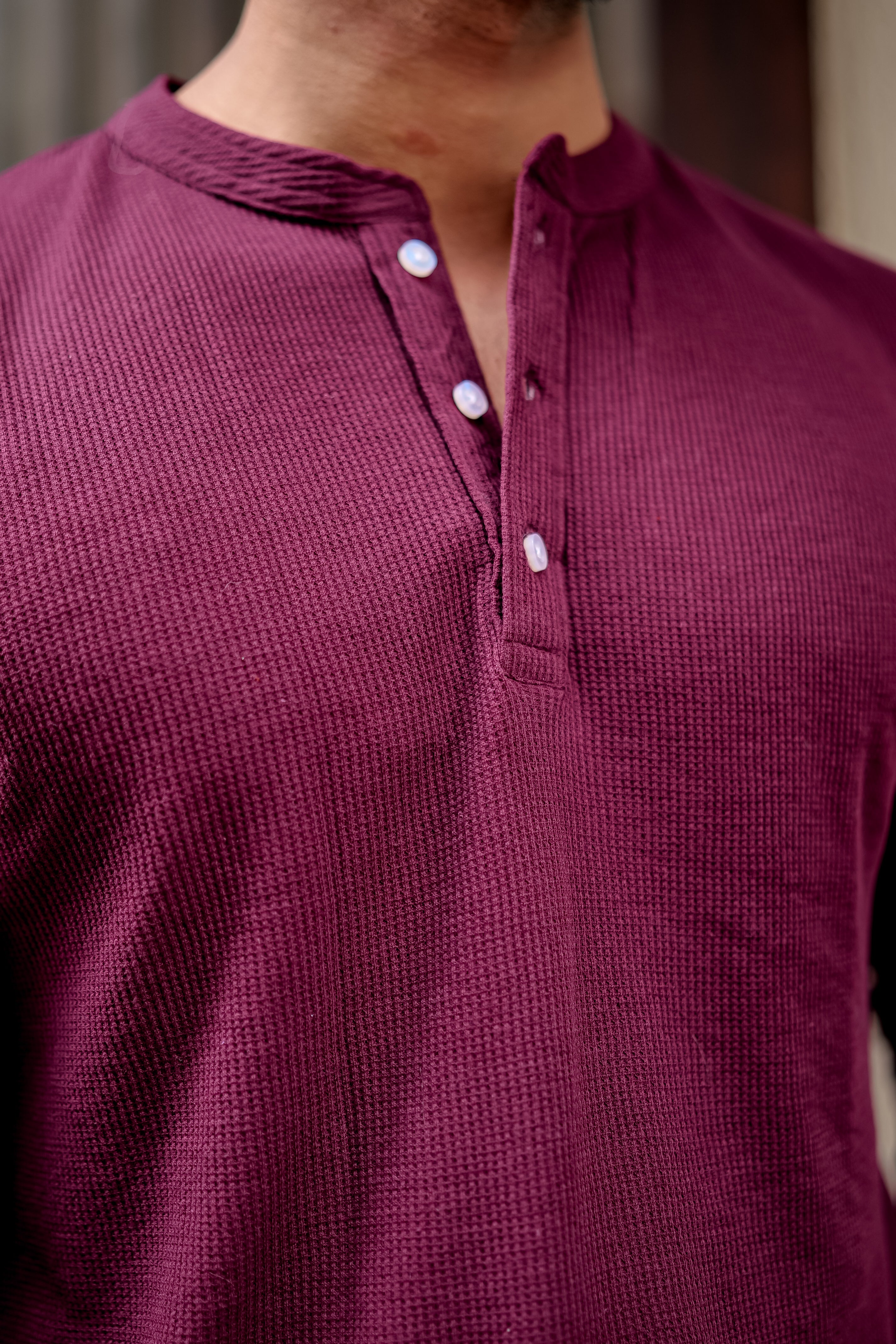 WINE WAFFLE HENLEY T-SHIRT