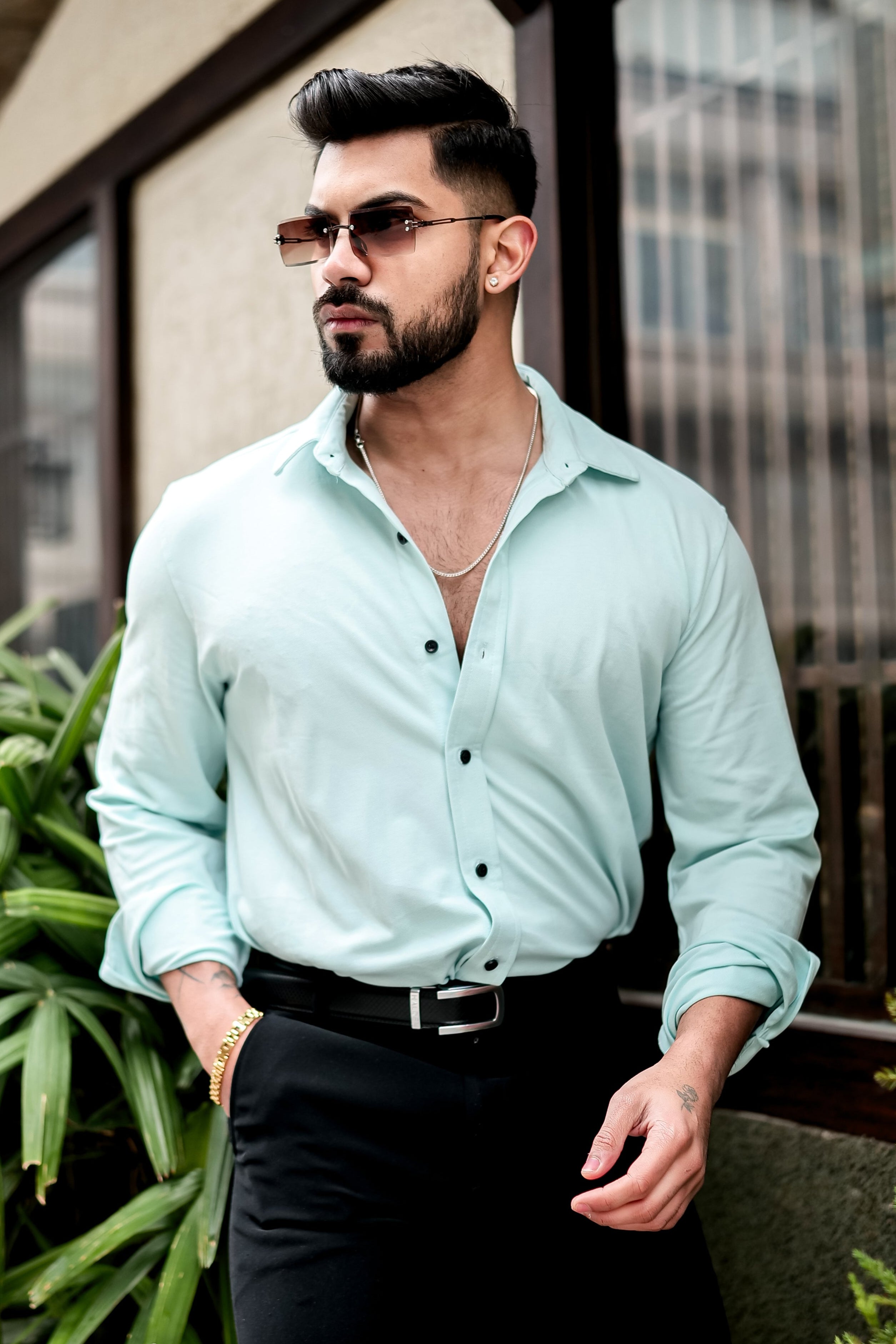 Sky Blue Slim Fit Formal Shirt