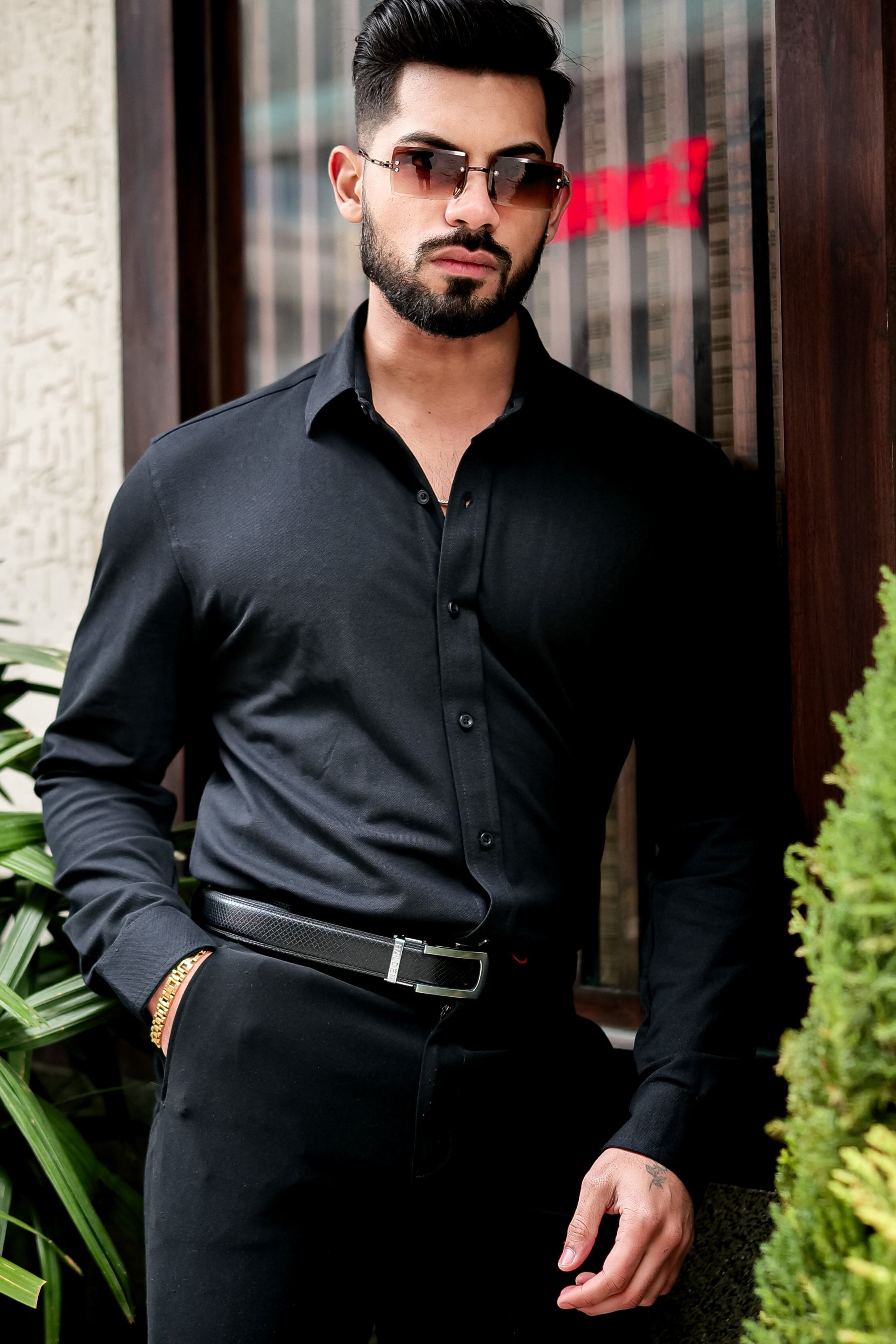 Black Slim Fit Formal Shirt