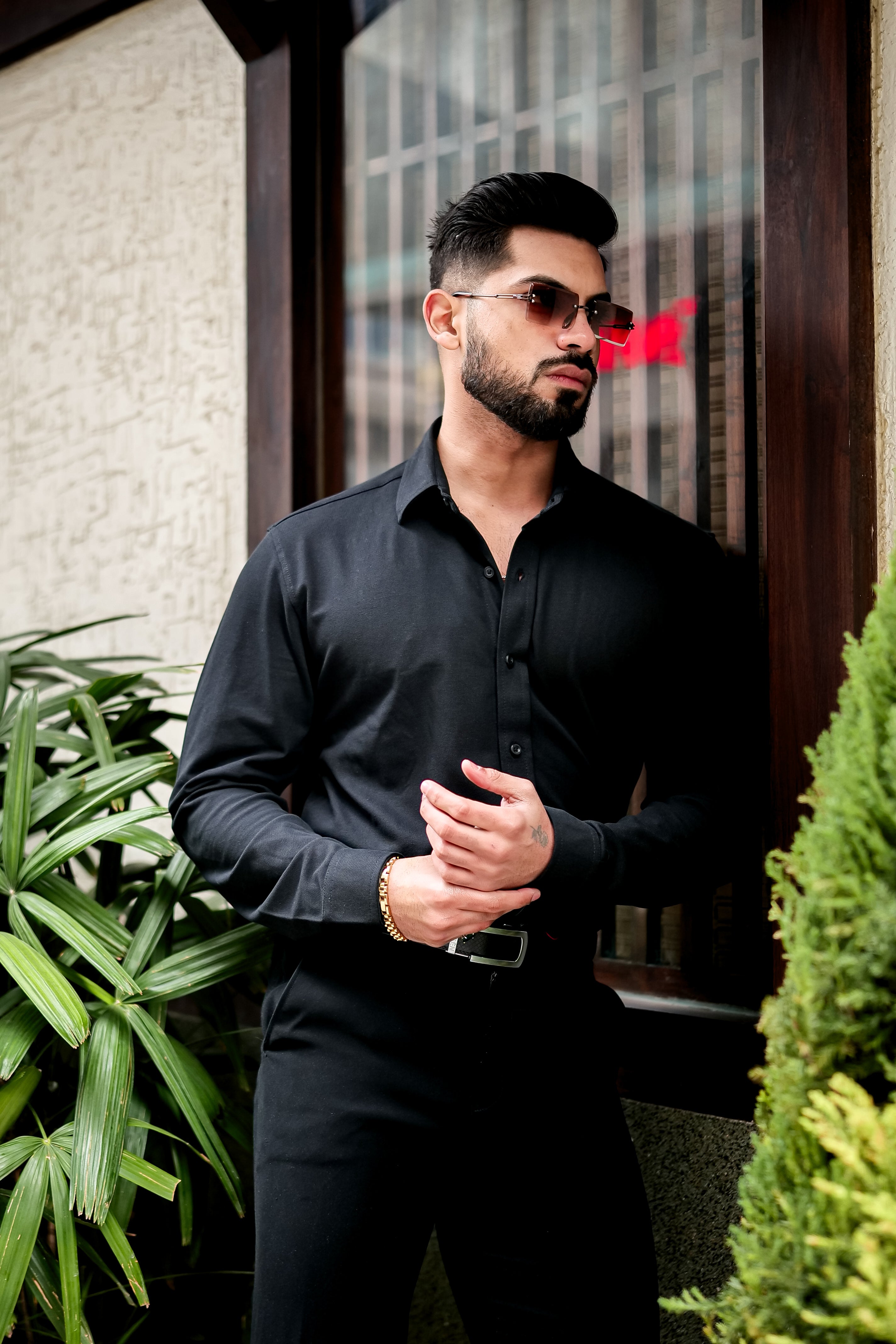 Black Slim Fit Formal Shirt