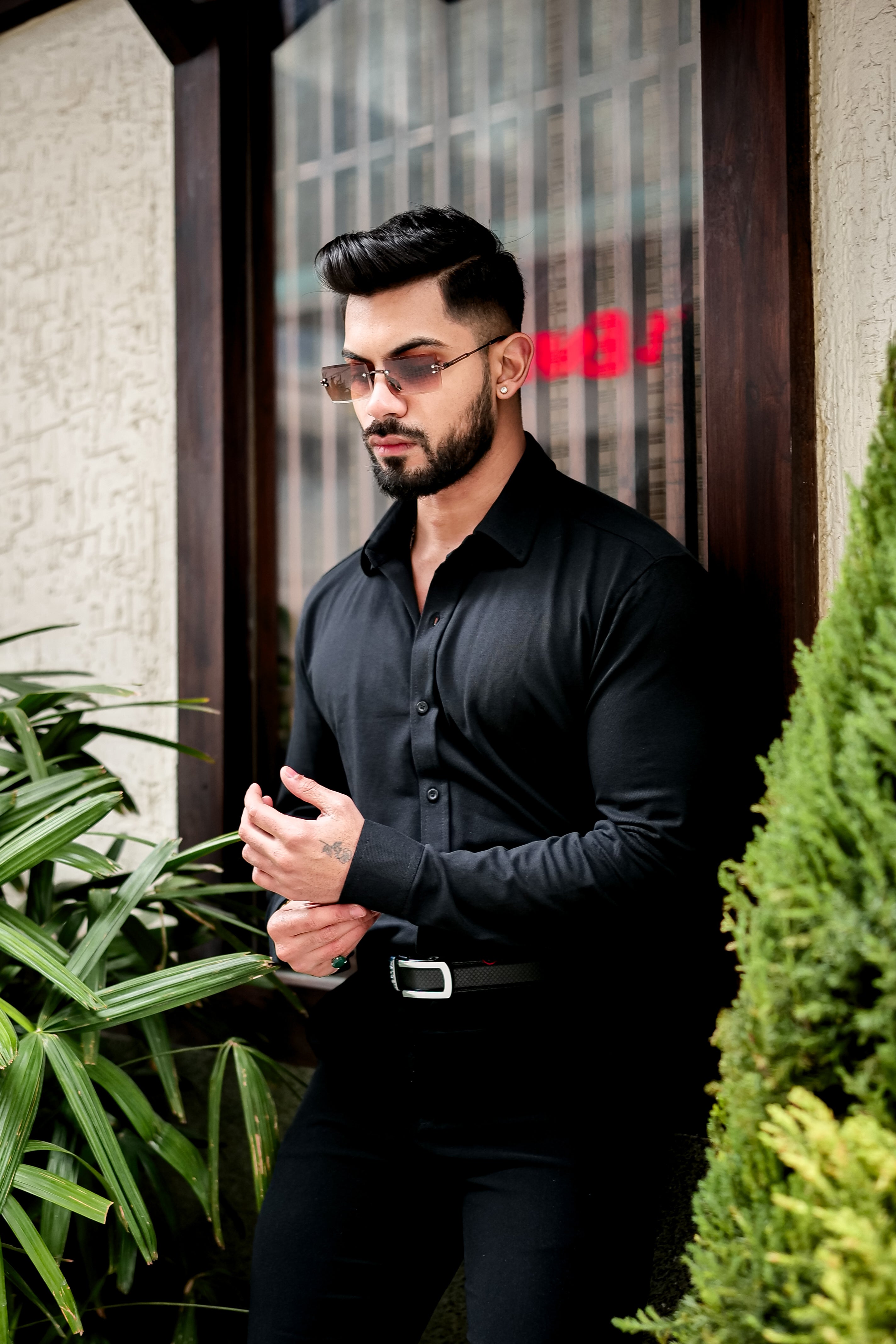 Black Slim Fit Formal Shirt