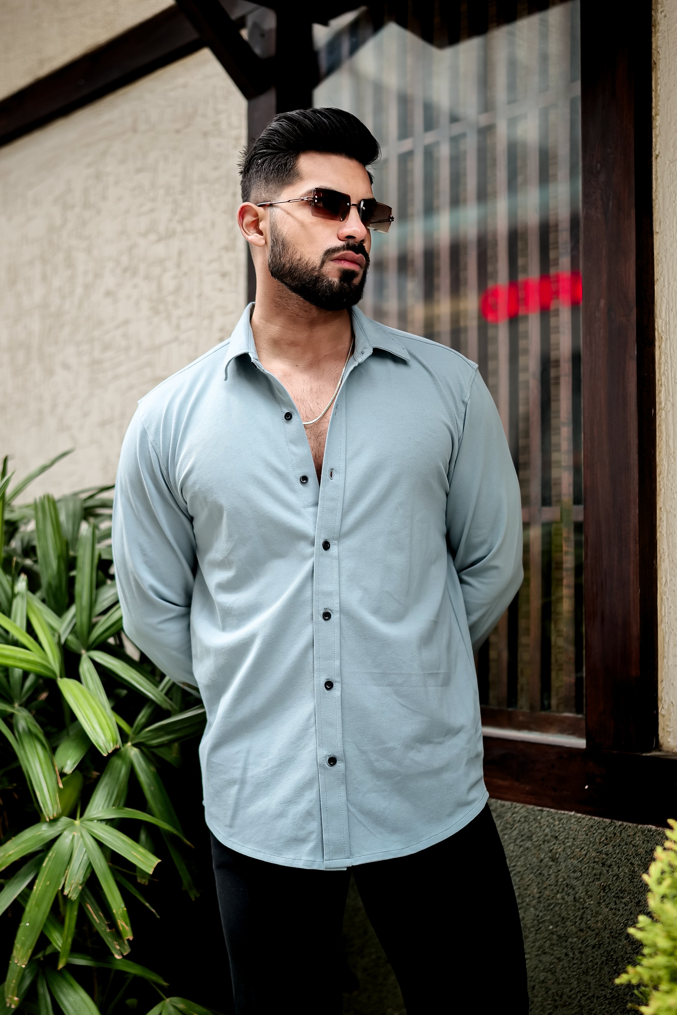 Light Blue Slim Fit Formal Shirt