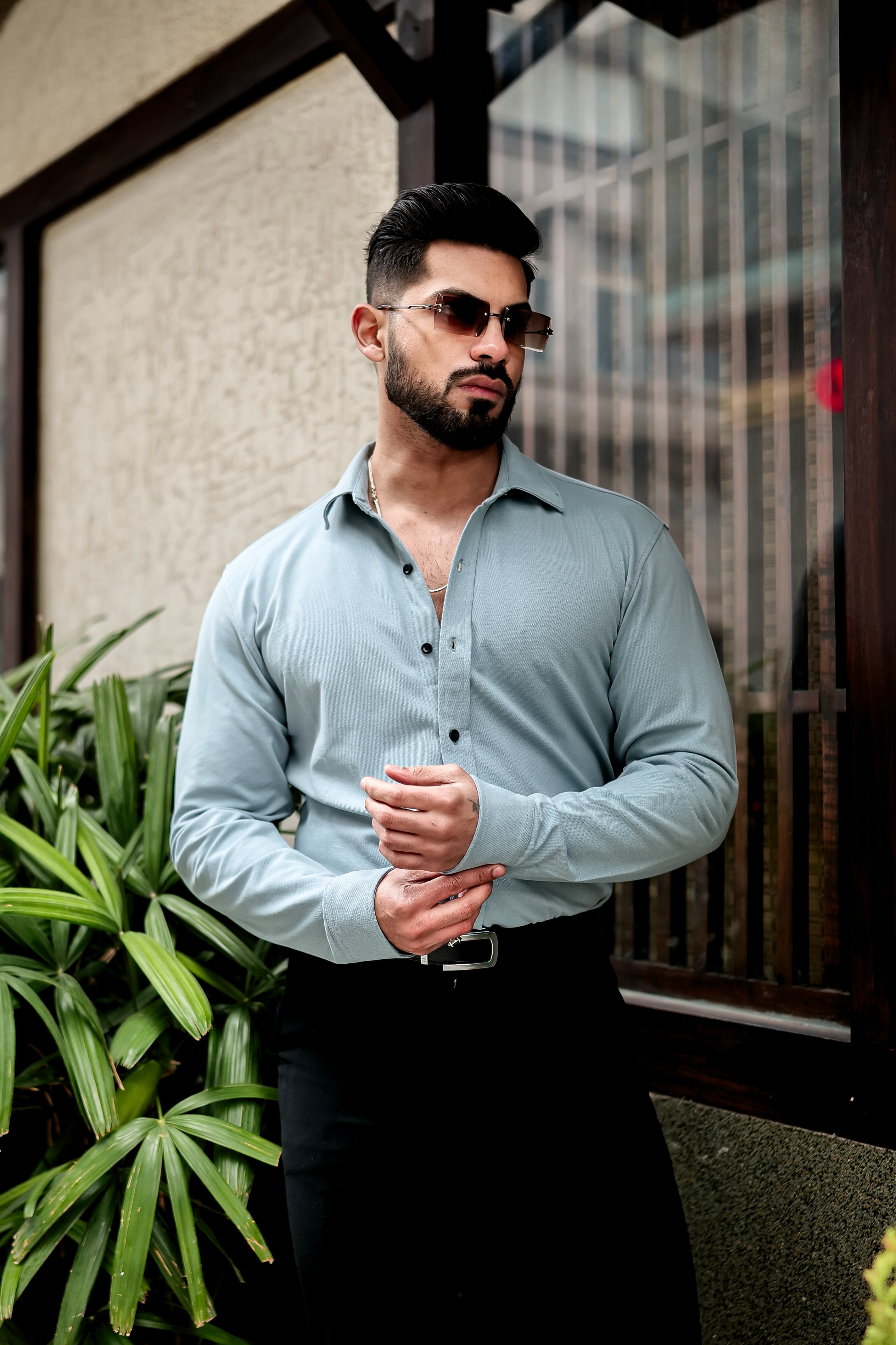 Light Blue Slim Fit Formal Shirt