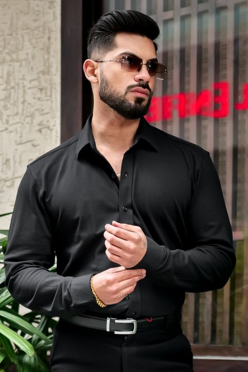 Black Slim Fit Formal Shirt